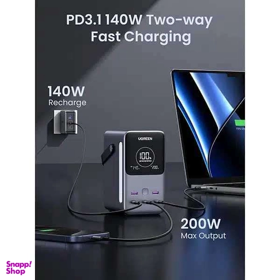پاور بانک 300 وات و 5 پورت یوگرین مدل PB770 کد 25286 ظرفیت 48000 میلی آمپر ساعت